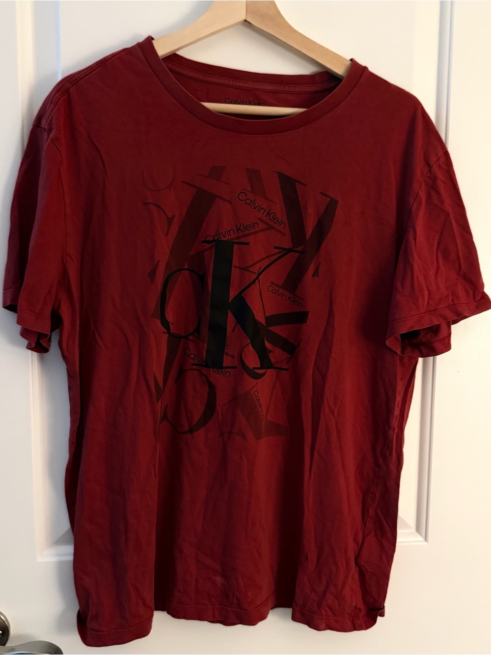 Calvin Klein L Crew Neck Short Sleeve Cotton Jersey Graphic Logo T-Shirt